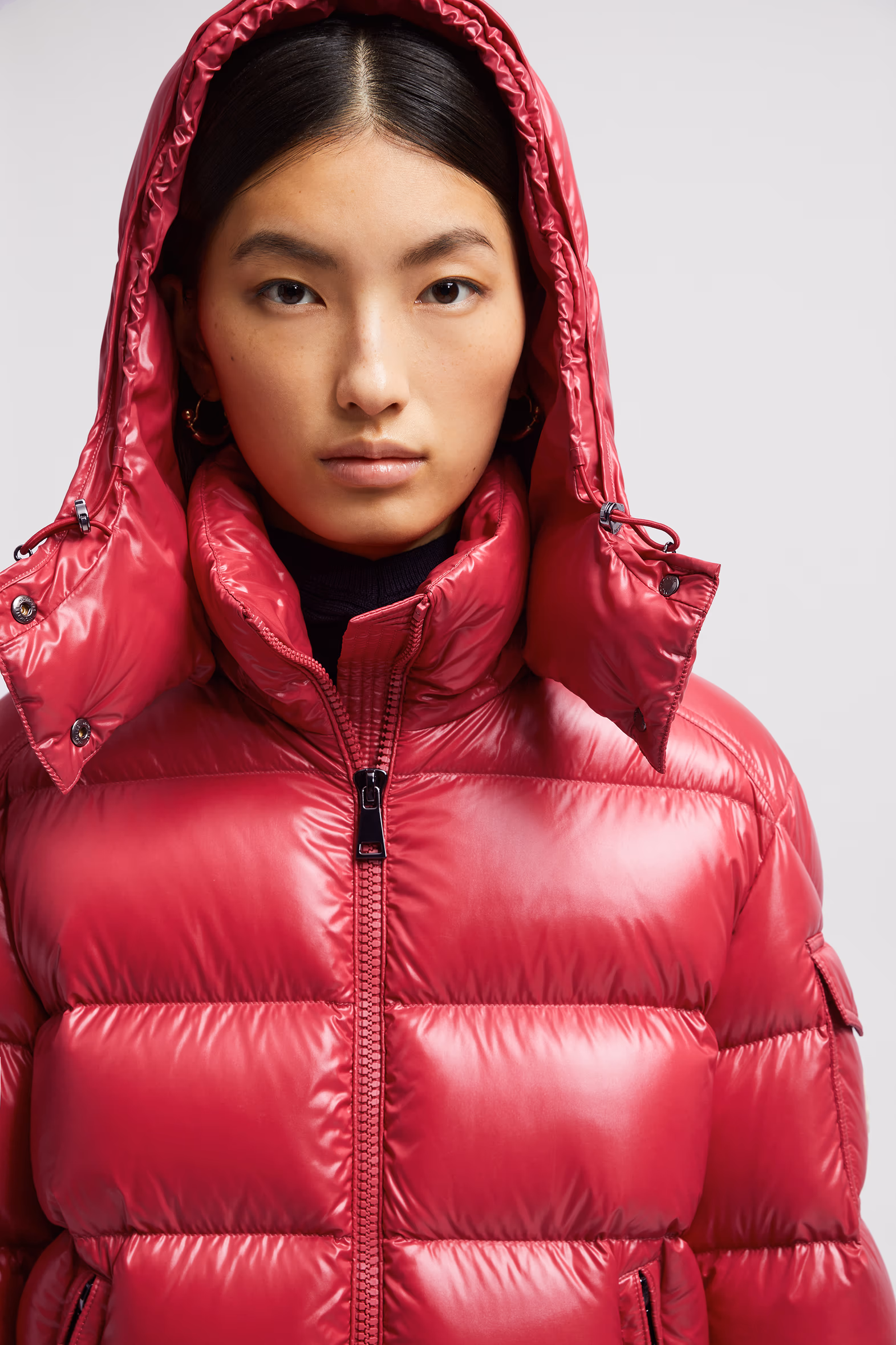 Plumífero corto con capucha Maire Mujer Rojo coral Moncler 7